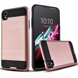 Alcatel OneTouch Idol 3 Case, 2-Piece Style Hybrid Shockproof Hard Case Cover with [Premium Screen Protector] Hybrid Shockproof And Circlemalls Stylus Pen (Rose Gold)